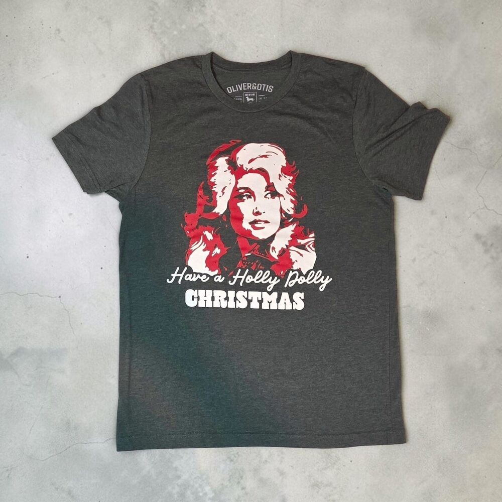 Dolly Parton Have a Holly Dolly Christmas T Shirt Womens Medium Oliver & Otis